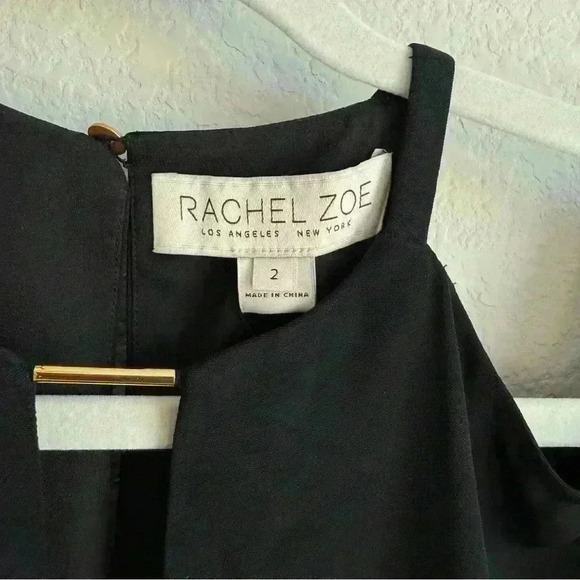 Rachel‎ Zoe Andrea Cold Shoulder Black Mini Shift Dress Women’s Size 2 NWT - Picture 14 of 15